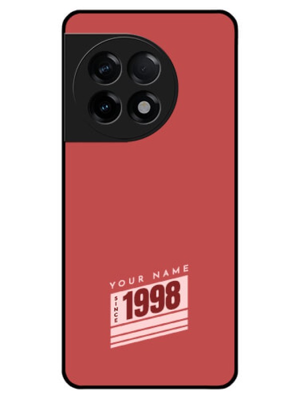 Custom OnePlus 11R 5G Custom Glass Phone Case - Red custom year of birth Design