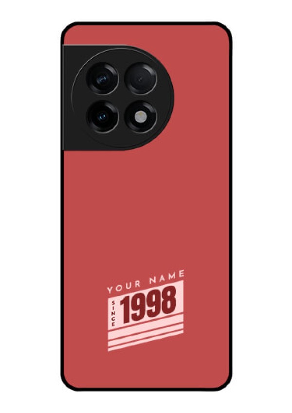 OnePlus 11R 5G Custom Glass Phone Case - Red custom year of birth Design