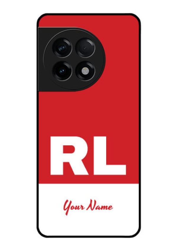 OnePlus 11R 5G Personalized Glass Phone Case - dual tone custom text Design