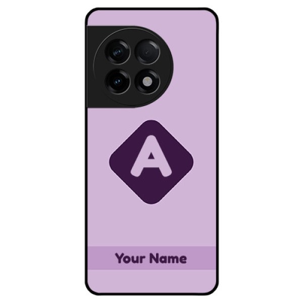 OnePlus 11R 5G Custom Glass Mobile Case - Custom Letter in curved badge Design OnePlus 11R 5G Custom Glass Mobile Case - Custom Letter in curved badge Design