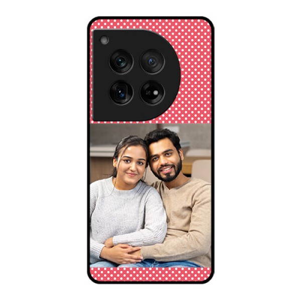 OnePlus 12 5G Custom Glass Phone Case - White Dotted Design