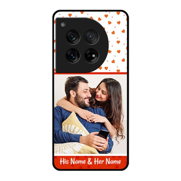 OnePlus 12 5G Custom Glass Phone Case - Orange Love Symbol Design OnePlus 12 5G Custom Glass Phone Case - Orange Love Symbol Design