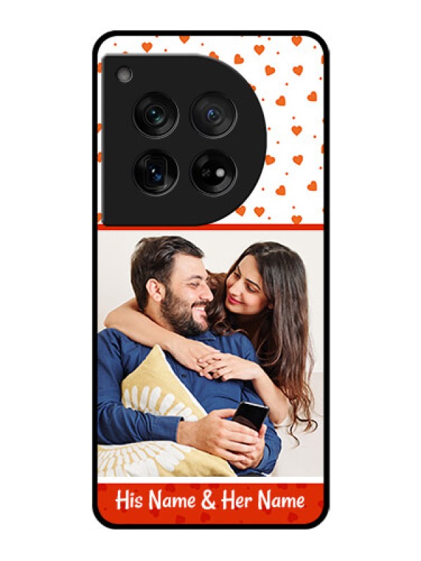 Custom OnePlus 12 5G Custom Glass Phone Case - Orange Love Symbol Design