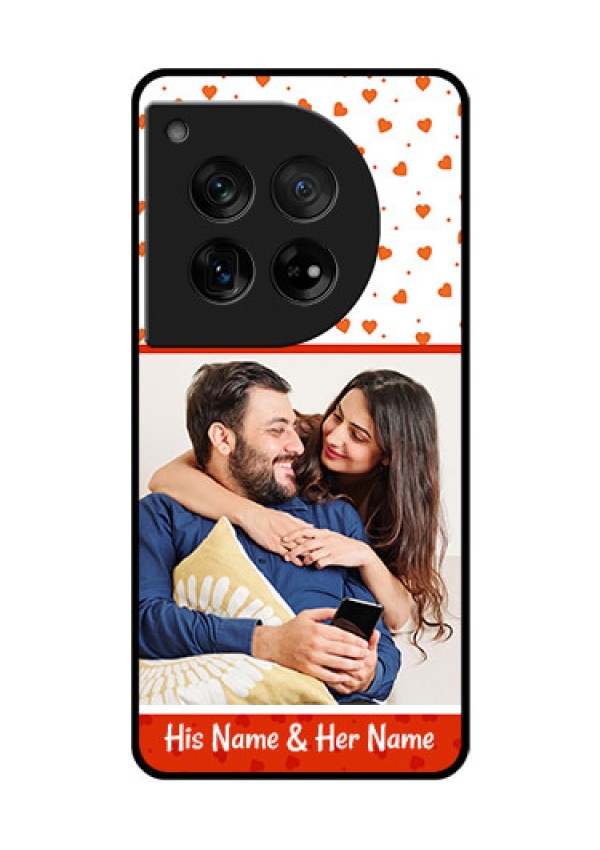 OnePlus 12 5G Custom Glass Phone Case - Orange Love Symbol Design