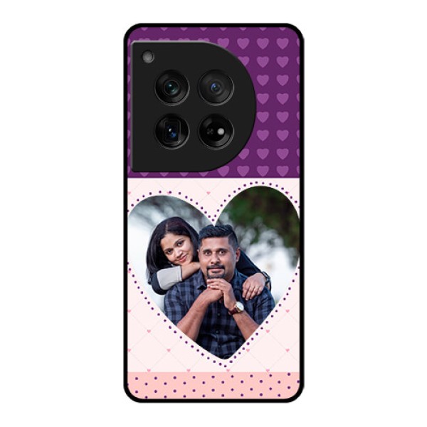 OnePlus 12 5G Custom Glass Phone Case - Violet Love Dots Design
