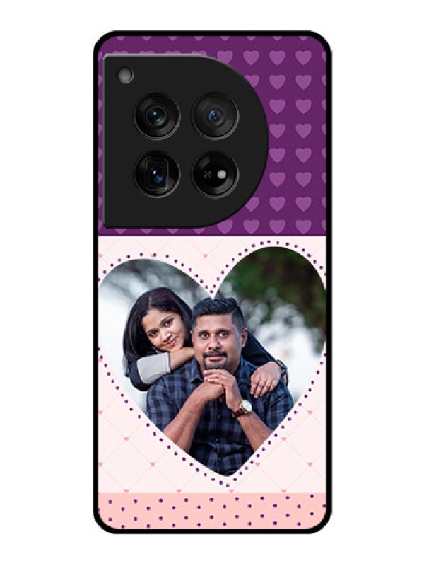 Custom OnePlus 12 5G Custom Glass Phone Case - Violet Love Dots Design