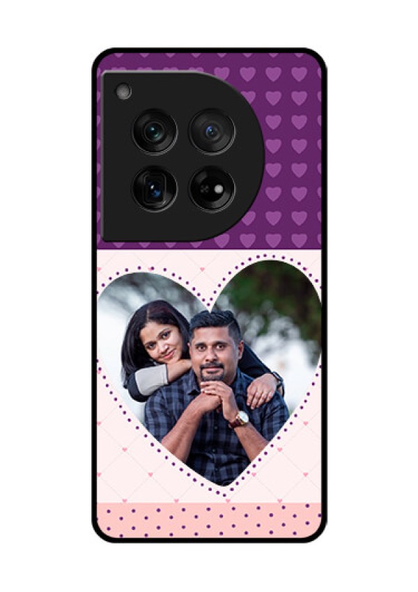 OnePlus 12 5G Custom Glass Phone Case - Violet Love Dots Design