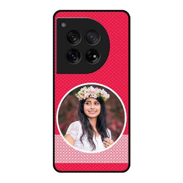 OnePlus 12 5G Custom Glass Phone Case - Pink Color Pattern Design