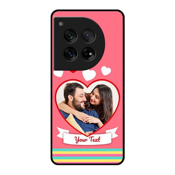 OnePlus 12 5G Custom Glass Phone Case - Love Shapes Doodle Design