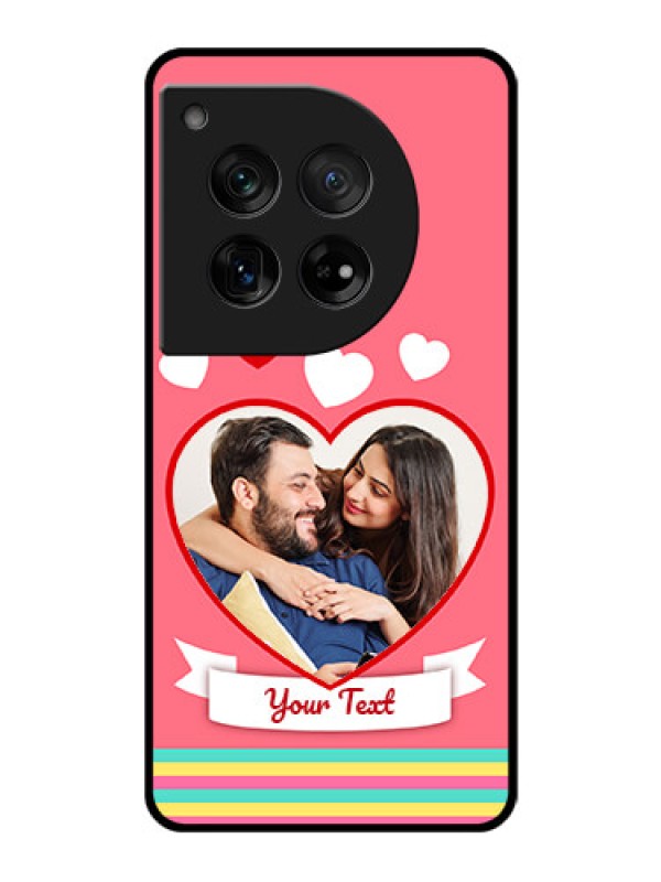 Custom OnePlus 12 5G Custom Glass Phone Case - Love Shapes Doodle Design