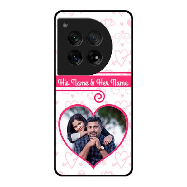 OnePlus 12 5G Custom Glass Phone Case - Heart Shape Love Design