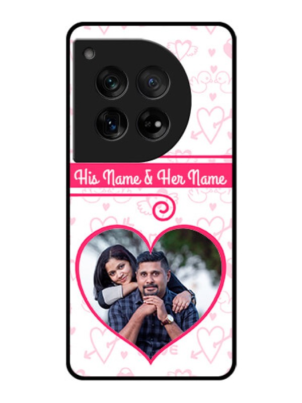 Custom OnePlus 12 5G Custom Glass Phone Case - Heart Shape Love Design