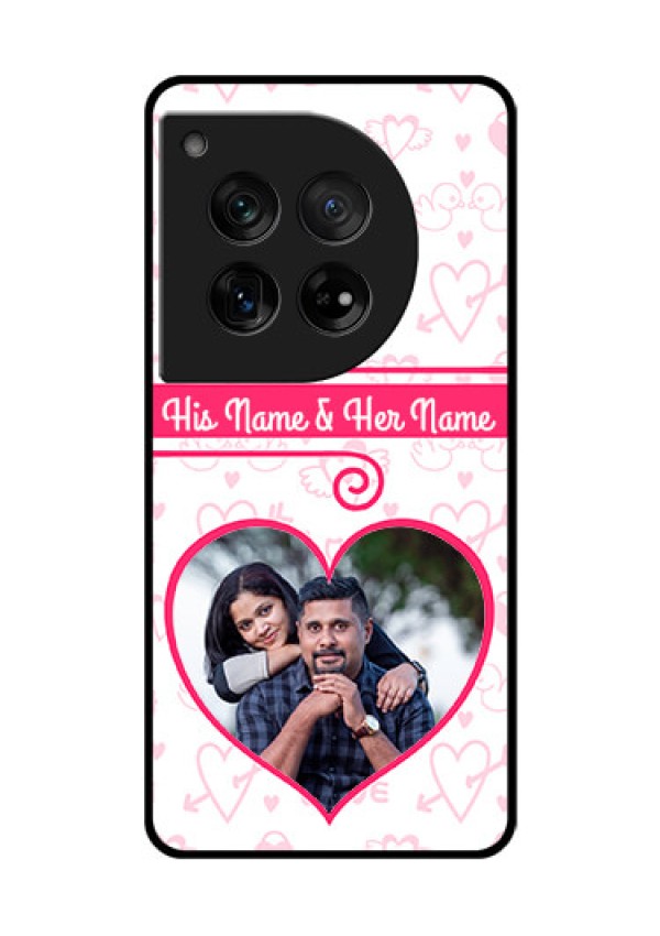 OnePlus 12 5G Custom Glass Phone Case - Heart Shape Love Design