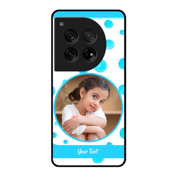 OnePlus 12 5G Custom Glass Phone Case - Blue Bubbles Pattern Design