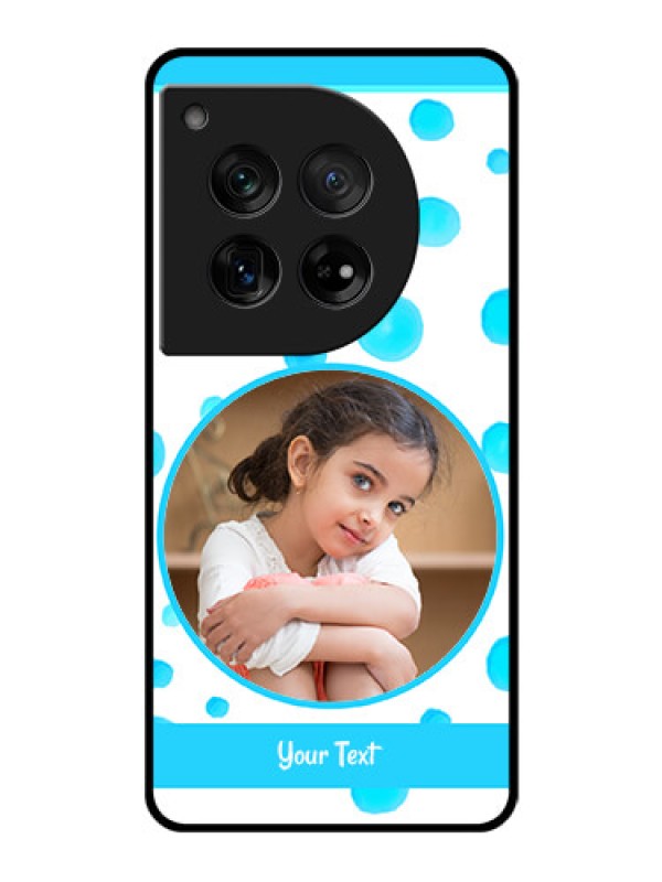 Custom OnePlus 12 5G Custom Glass Phone Case - Blue Bubbles Pattern Design