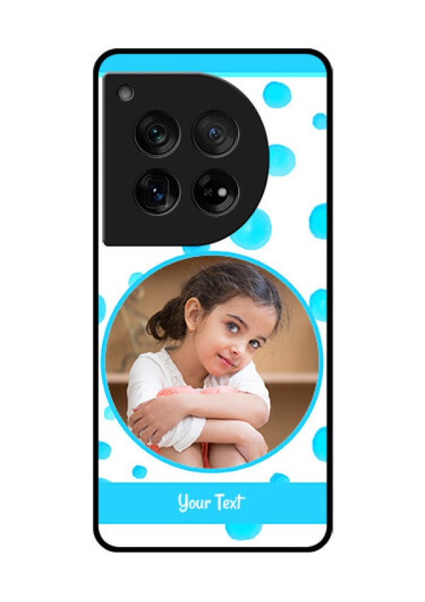 OnePlus 12 5G Custom Glass Phone Case - Blue Bubbles Pattern Design