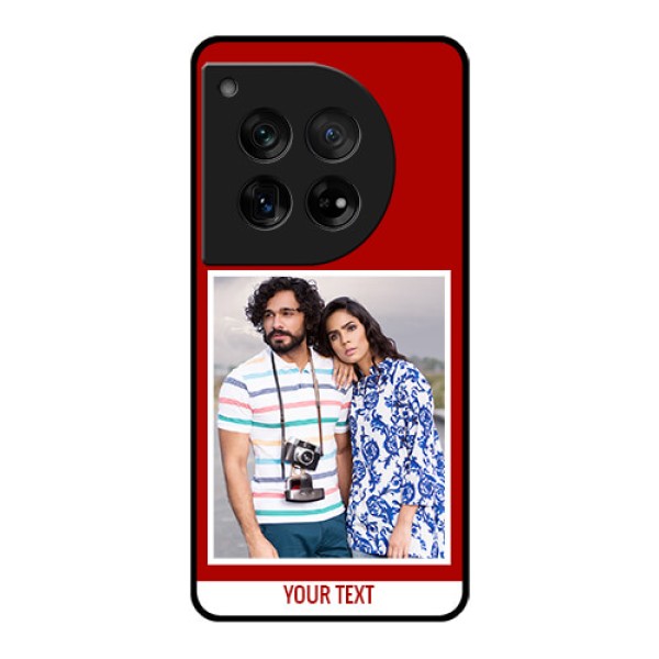 OnePlus 12 5G Custom Glass Phone Case - Red Color Design