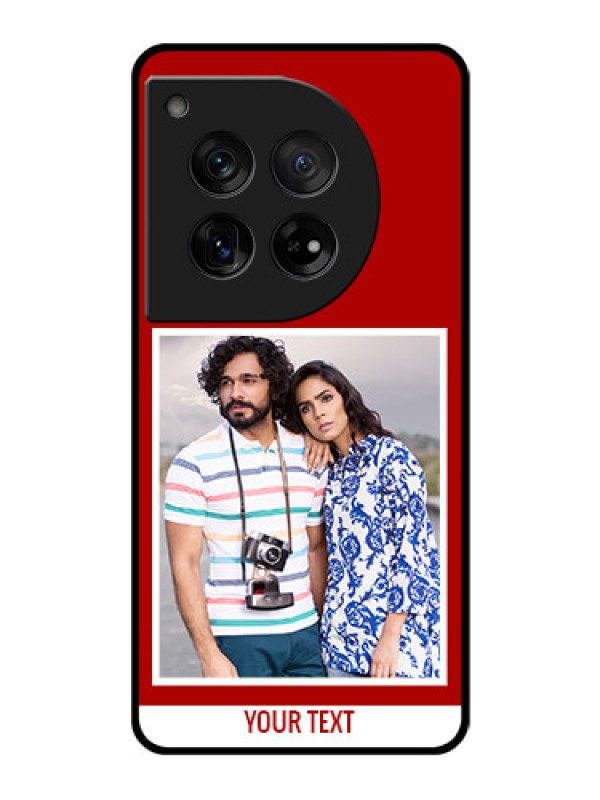 Custom OnePlus 12 5G Custom Glass Phone Case - Red Color Design