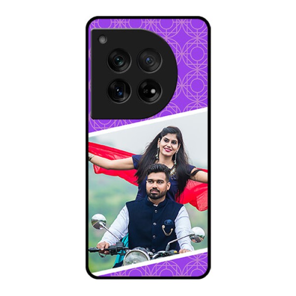 OnePlus 12 5G Custom Glass Phone Case - Violet Color Pattern Design