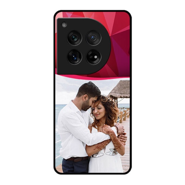 OnePlus 12 5G Custom Glass Phone Case - Red Abstract Design