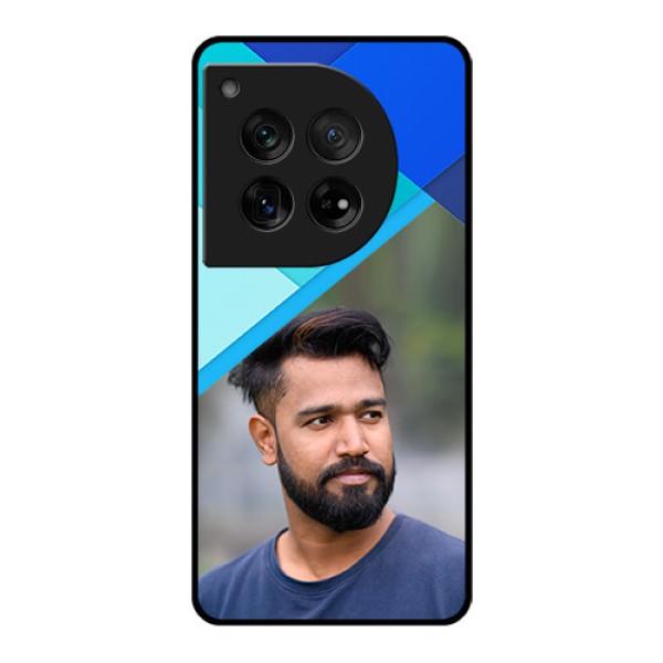 OnePlus 12 5G Custom Glass Phone Case - Blue Pattern Design
