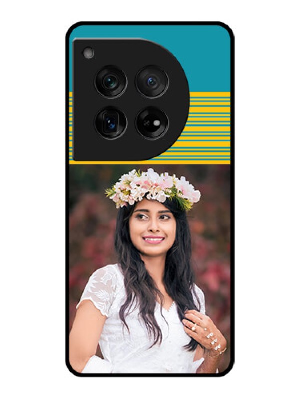 Custom OnePlus 12 5G Custom Glass Phone Case - Yellow & Blue Design