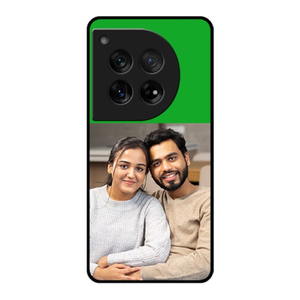 OnePlus 12 5G Custom Glass Phone Case - Green Pattern Design
