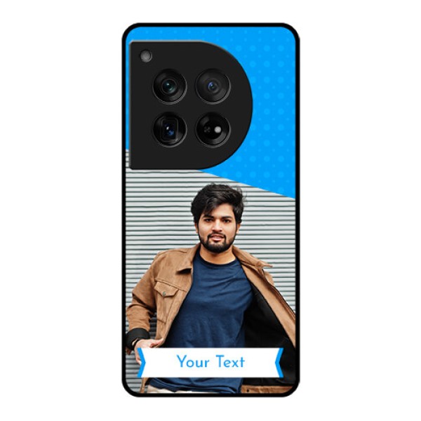 OnePlus 12 5G Custom Glass Phone Case - Simple Blue Color Design