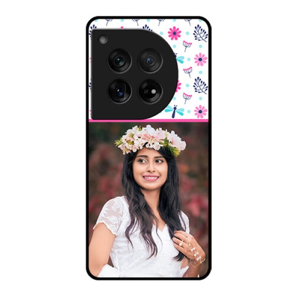 OnePlus 12 5G Custom Glass Phone Case - Colorful Flower Design OnePlus 12 5G Custom Glass Phone Case - Colorful Flower Design