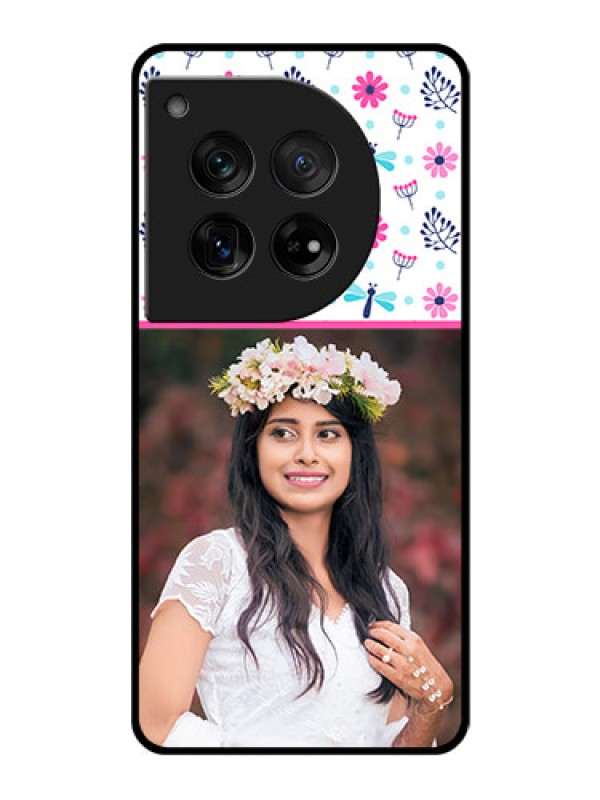 Custom OnePlus 12 5G Custom Glass Phone Case - Colorful Flower Design
