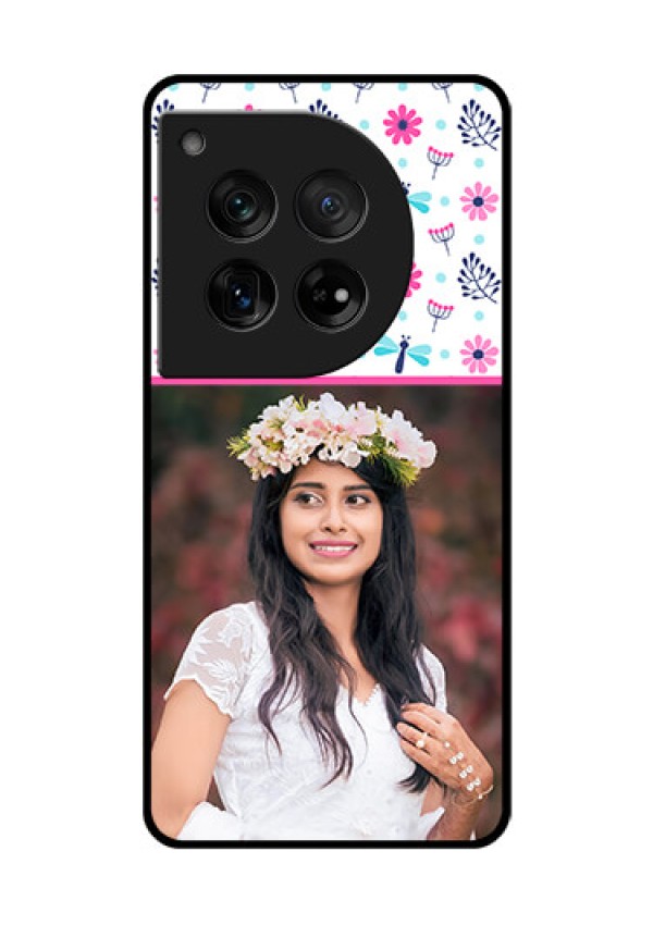 OnePlus 12 5G Custom Glass Phone Case - Colorful Flower Design