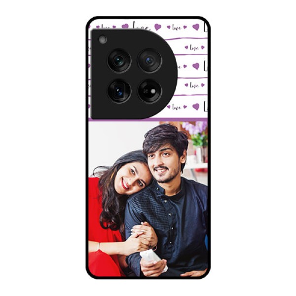 OnePlus 12 5G Custom Glass Phone Case - Couples Heart Design