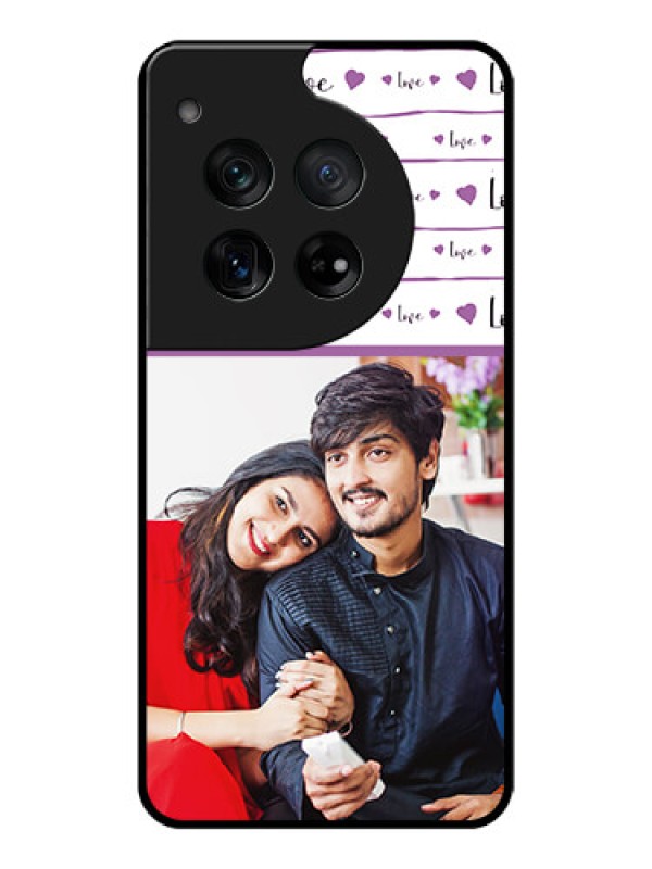 Custom OnePlus 12 5G Custom Glass Phone Case - Couples Heart Design