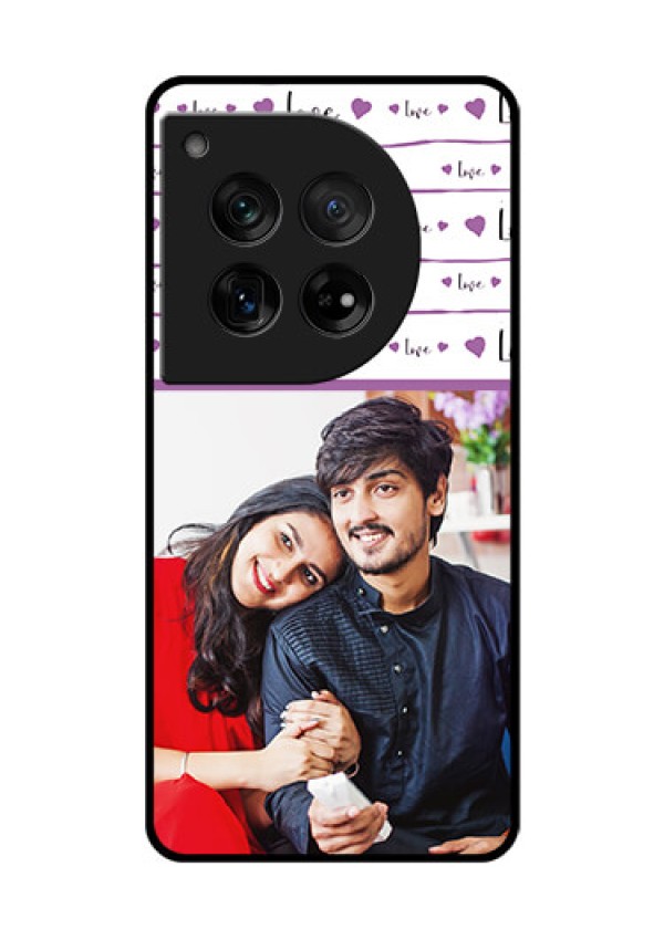 OnePlus 12 5G Custom Glass Phone Case - Couples Heart Design