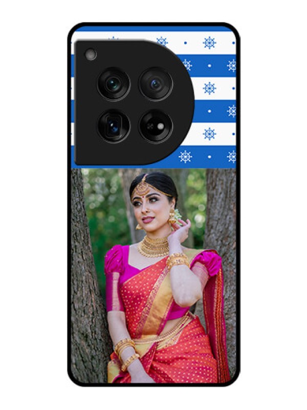 Custom OnePlus 12 5G Custom Glass Phone Case - Snow Pattern Design