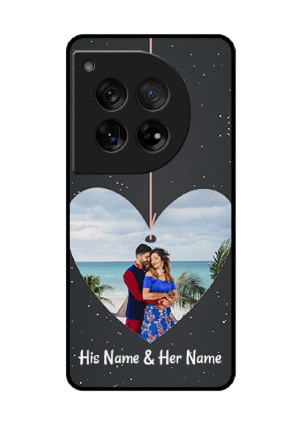 OnePlus 12 5G Custom Glass Phone Case - Hanging Heart Design