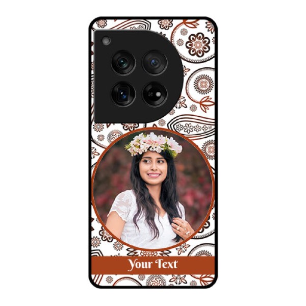OnePlus 12 5G Custom Glass Phone Case - Abstract Flower Design