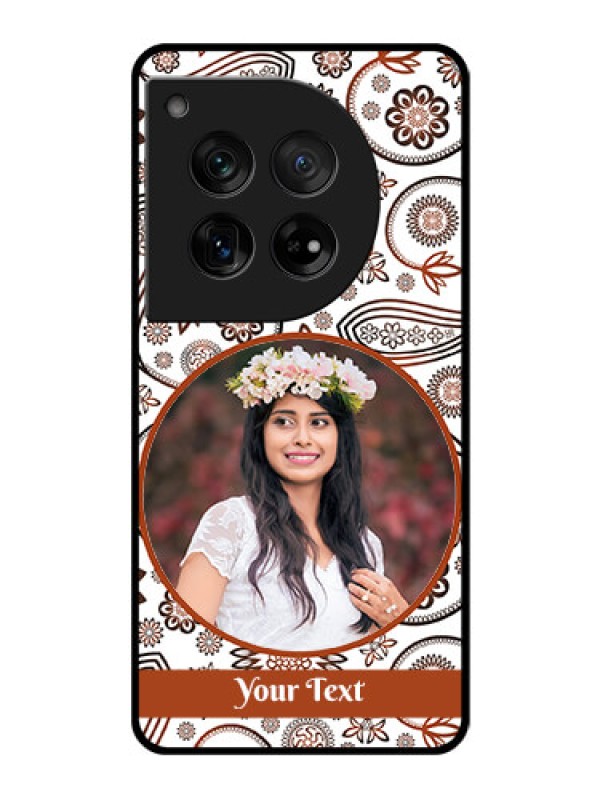 Custom OnePlus 12 5G Custom Glass Phone Case - Abstract Flower Design