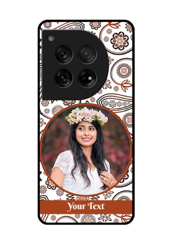 OnePlus 12 5G Custom Glass Phone Case - Abstract Flower Design
