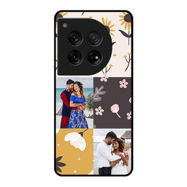 OnePlus 12 5G Custom Glass Phone Case - 3 Images With Floral Design OnePlus 12 5G Custom Glass Phone Case - 3 Images With Floral Design