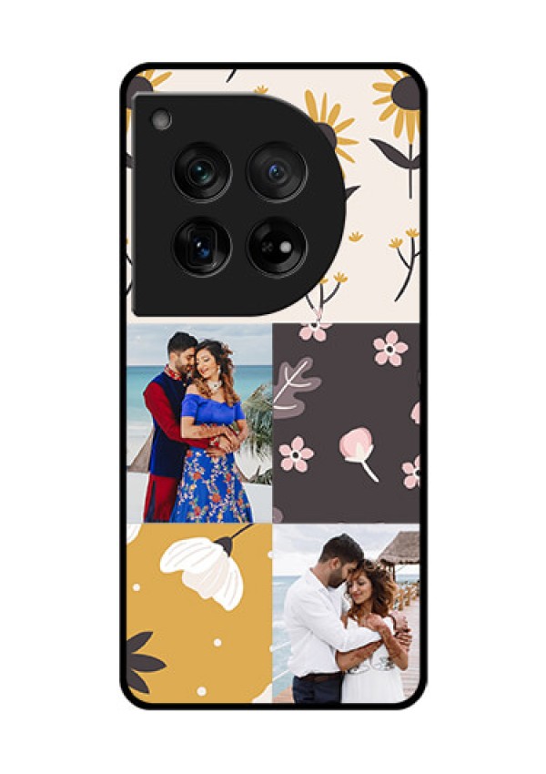 OnePlus 12 5G Custom Glass Phone Case - 3 Images With Floral Design