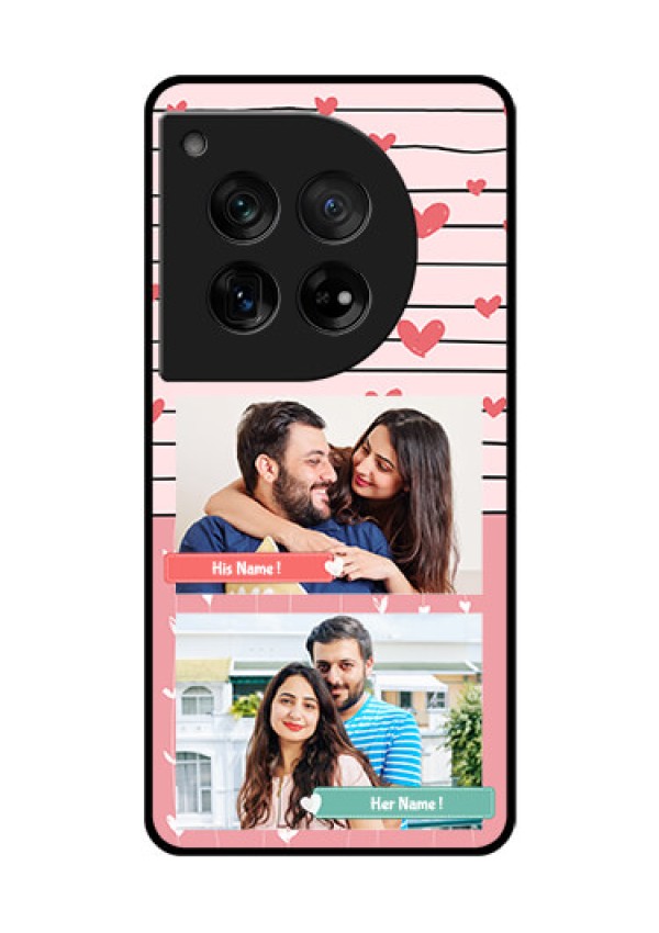 OnePlus 12 5G Custom Glass Phone Case - Photo With Heart Design