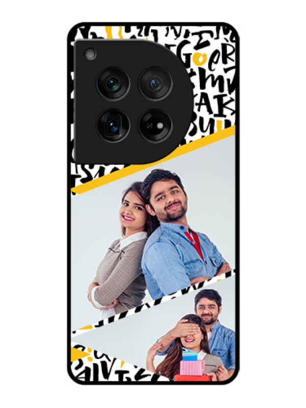 Custom OnePlus 12 5G Custom Glass Phone Case - Letters Pattern Design