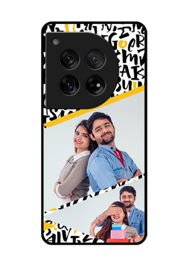 OnePlus 12 5G Custom Glass Phone Case - Letters Pattern Design