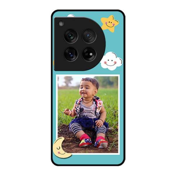 OnePlus 12 5G Custom Glass Phone Case - Smiley Kids Stars Design