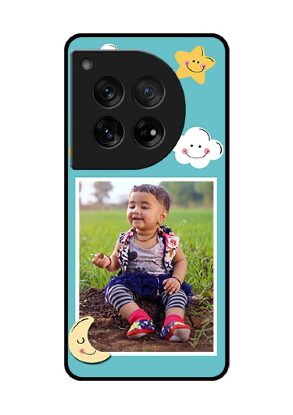 OnePlus 12 5G Custom Glass Phone Case - Smiley Kids Stars Design