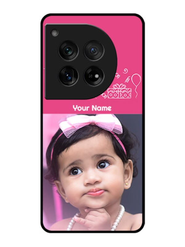 Custom OnePlus 12 5G Custom Glass Phone Case - With Birthday Line Art Design