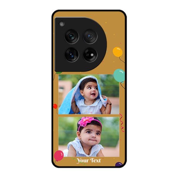 OnePlus 12 5G Custom Glass Phone Case - Image Holder With Birthday Celebrations Design OnePlus 12 5G Custom Glass Phone Case - Image Holder With Birthday Celebrations Design