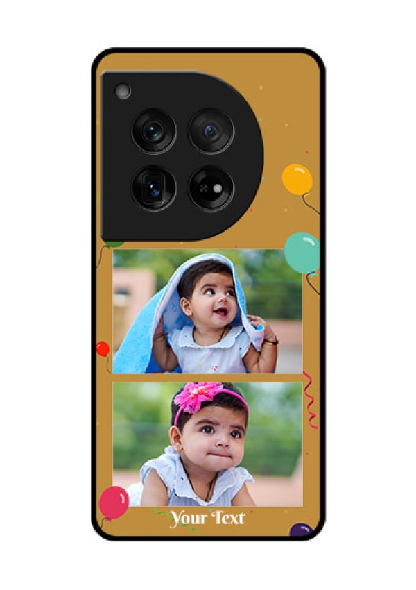 OnePlus 12 5G Custom Glass Phone Case - Image Holder With Birthday Celebrations Design