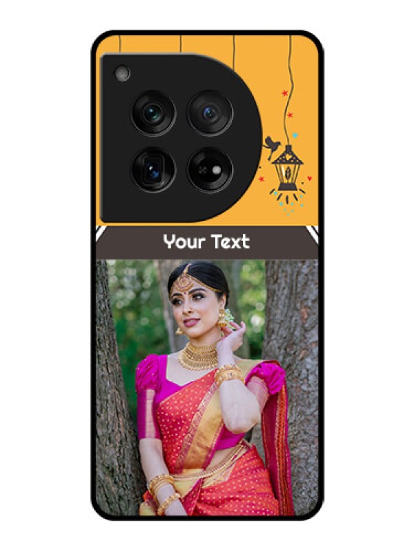 Custom OnePlus 12 5G Custom Glass Phone Case - With Family Picture And Icons